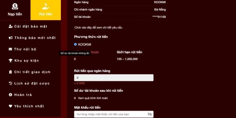 Tiến hành rút tiền 333win theo biểu mẫu